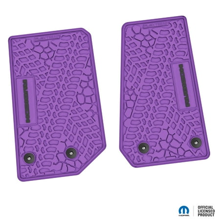 Flextread Floor Mats for 14-18 Jeep Wrangler JK 2-Door - Mopar Licensed Factory Fit - Purple w/ Black Rubicon Insert - 100% Made in USA