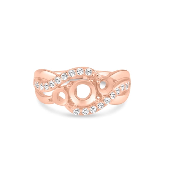 Rose Gold Plated 925 Sterling Silver Mounting Taper Shank Ring Band Jewelry Female Male Size 7