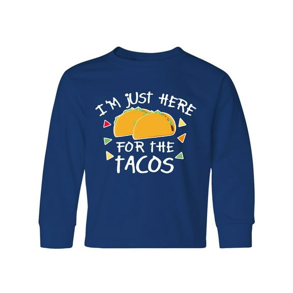 Inktastic Im Just Here For The Tacos Cinco De Mayo Long Sleeve Youth T-Shirt