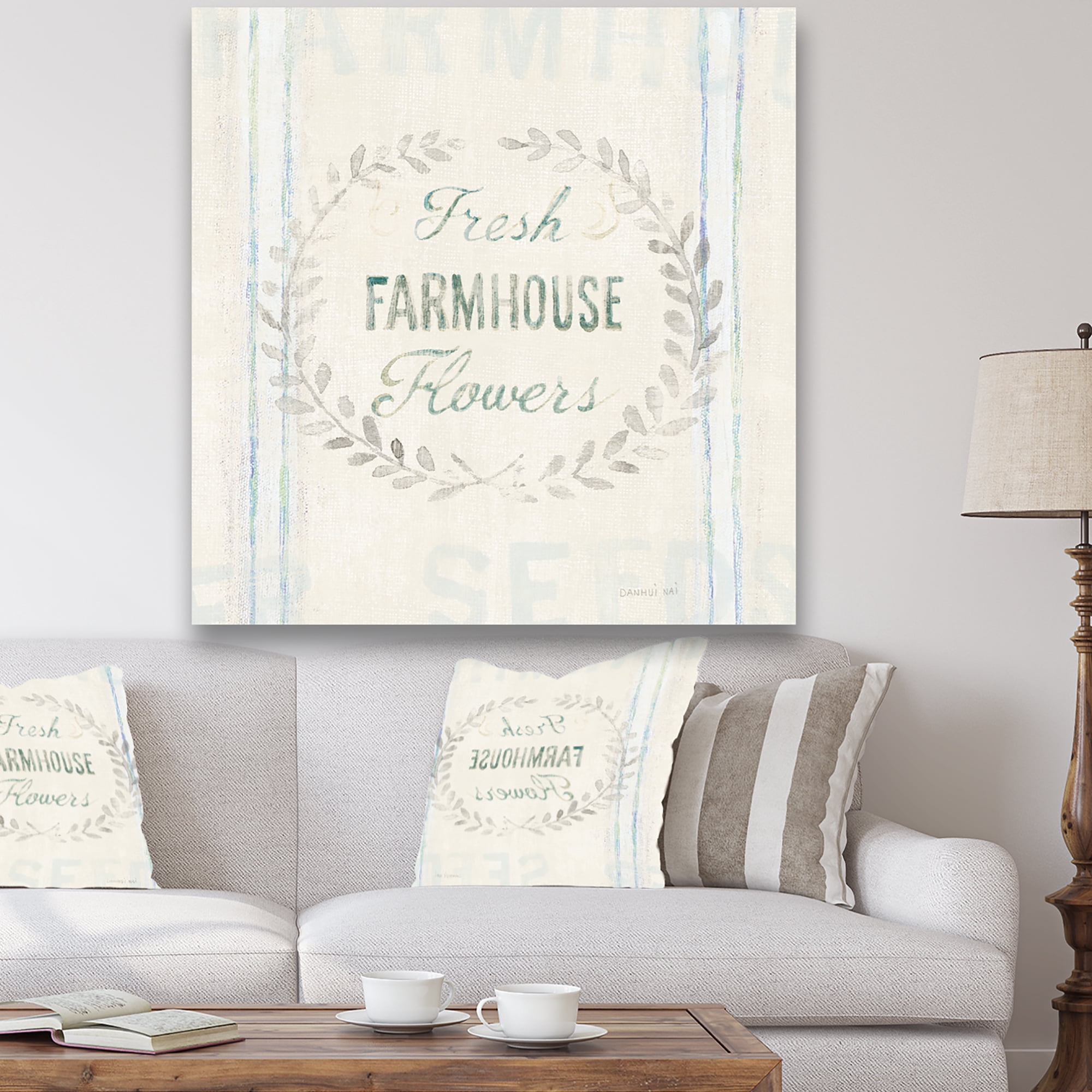 Designart 'Farmhouse Florals VIII' Farmhouse Premium Canvas Wall Art