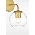 thumbnail image 5 of Living District Genesis 1-Light Iron & Glass Bath Sconce in Brass/Clear, 5 of 7