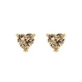 thumbnail image 3 of 1.5 Ct Heart Cut Studs Yellow Moissanite 14K Yellow Solid Solid Gold Everyday Dainty Earrings Push Back, 3 of 7