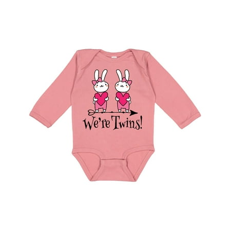 

Inktastic Twin Girl Gift Bunny Rabbit Gift Baby Girl Long Sleeve Bodysuit