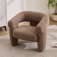 thumbnail image 5 of JURANYAZHU Modern Barrel Accent Chair Round Armchair,Lambswool Fabric,for Bedrooms Living Rooms Study Rooms Balconies,Brown, 5 of 8
