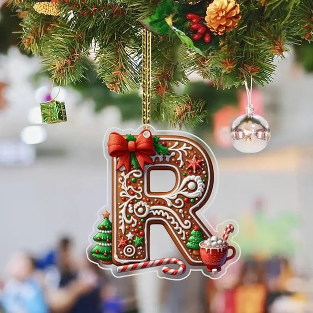 26 Letters Christmas Tree Decoration Pendant Christmas Tree Ornaments Personalized DIY Christmas Ornaments Christmas Decoration Xmas Tree Hanging Decor Feature
