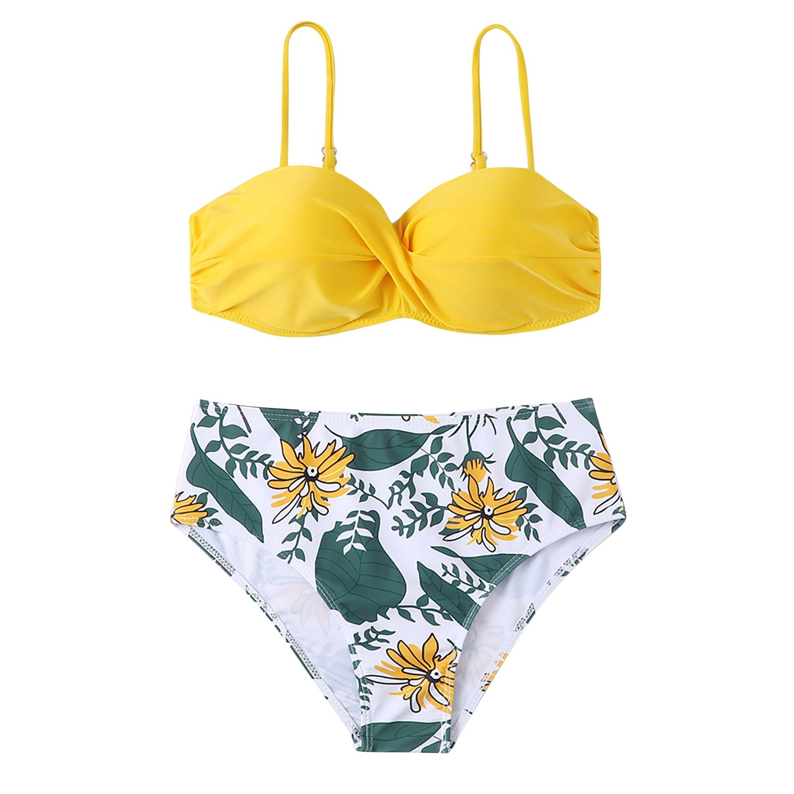 yellow leopard print bathing suit