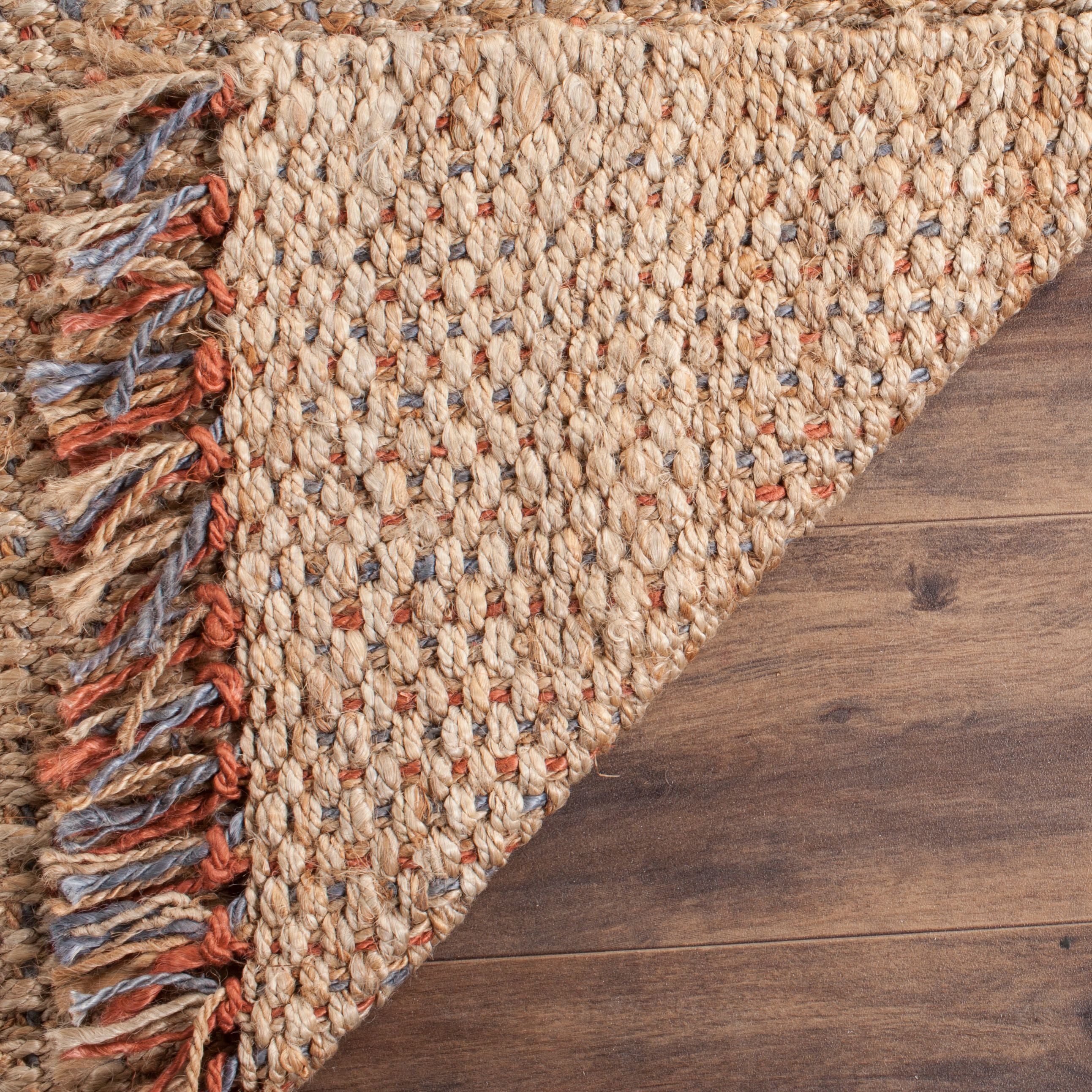SAFAVIEH Natural Fiber Gale Braided Jute Runner Rug, Natural/Multi, 2'6" x 8'