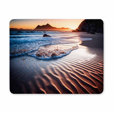 Square Mouse Pad, Beach Sky Style Anti-Slip Rubber Mousepad for Gaming Office Laptop Computer PC Men Women Kids, Cute Pattern, Beach