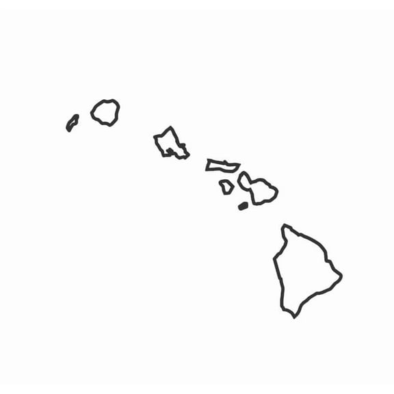 State Map Outline Hawaii Islands Ohana Vinyl Decal Sticker UV & Waterproof Bumper Window Laptop Automotive Water Bottle Gift accessories – BLACK 5"