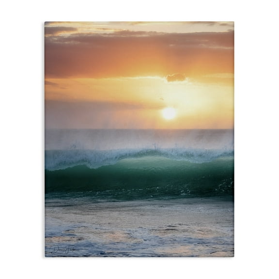 Stupell Industries Breaking Sea Wave Coastal Photography Gallery Wrapped Canvas Art Print Wall Art, 16 x 20