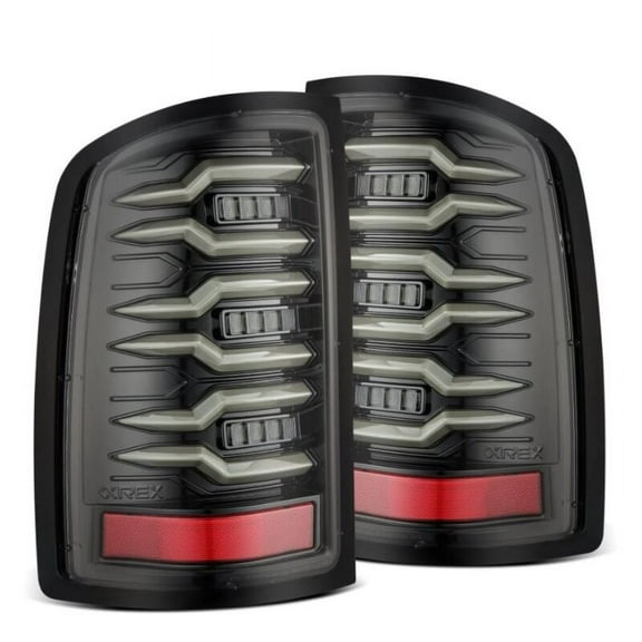 AlphaRex 07-13 GMC Sierra 1500/2500HD/3500HD Luxx Series LED Tail Lights - Alpha Black