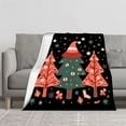 thumbnail image 2 of Cozy Flannel Blanket - Soft Warm Durable Festive Christmas Design with Trees Ornaments & Snowflakes - Perfect for Sofa Travel & Bed, 2 of 7