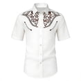 thumbnail image 3 of Boys' St Patricks Day Easter Shirts Embroidered Western Cowboy Shirt for Boy Graphic Short Sleeve Cowboy Collared Button Down Tops, 3 of 5