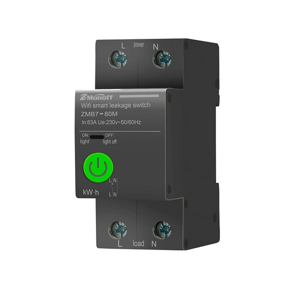 2P Smart Circuit Breaker APP Wifi Enabled Circuit Breaker Electricity Statistics Leakage Switch with Leakage Protection Overvoltage and Undervoltage Protection Mobile Phone Remote Control f
