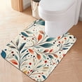 thumbnail image 2 of Yayeee Bath Rug for Bathroom Floor Non Slip Rectangle Fluffy Soft Absorbent Mat, 16"x24", Beige Whimsical Leaves, 2 of 7