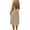 Khaki, variant on Fashion Women Summer Round-Neck Casual Solid Sleeveless Sleepshirts Sling Backless Dress Blue XXXL