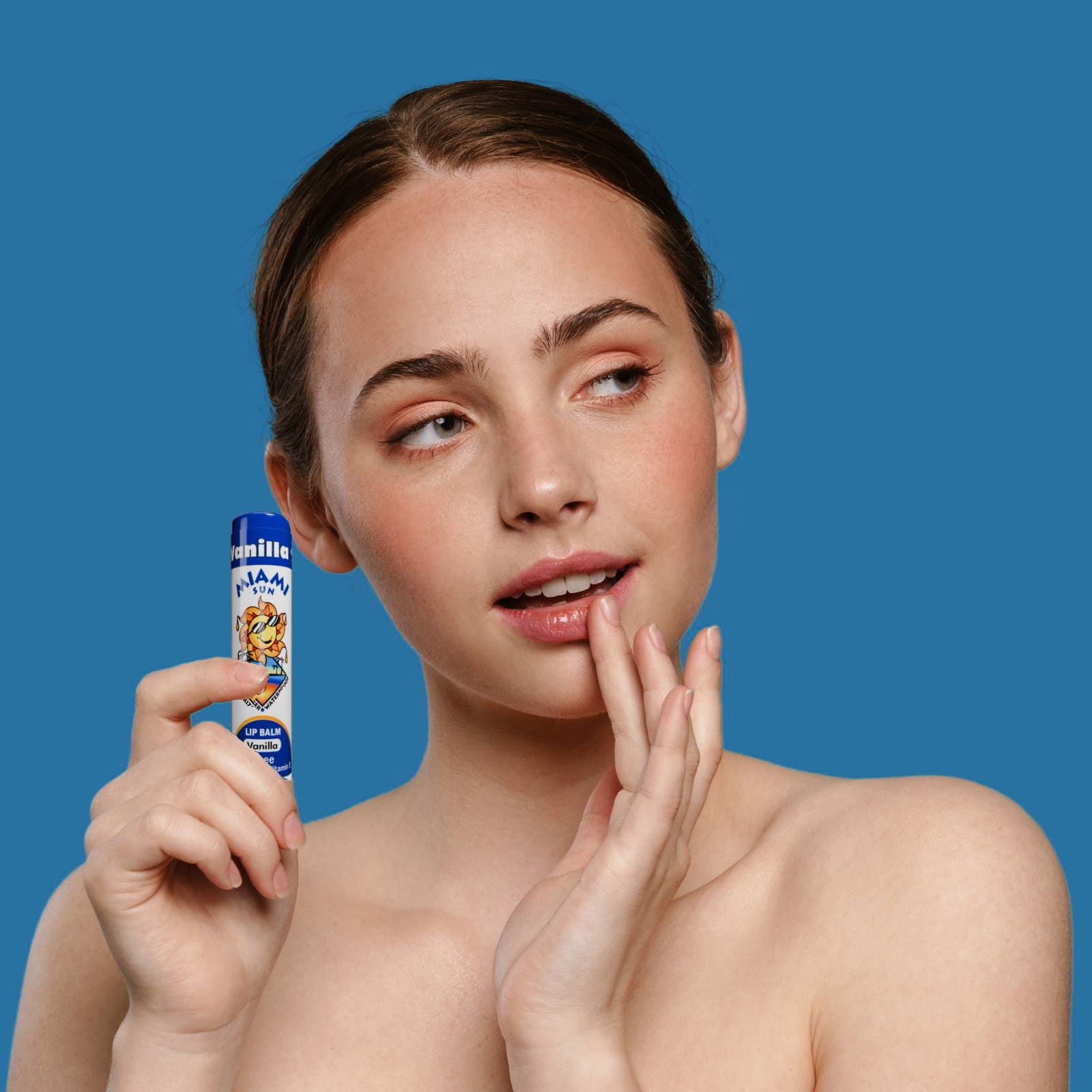 Miami Sun Natural Lip Balm – Vanilla Bean – Moisturizing & Hydrating Lip Care with Ghee, Jojoba & Avocado Oils (12 pcs)