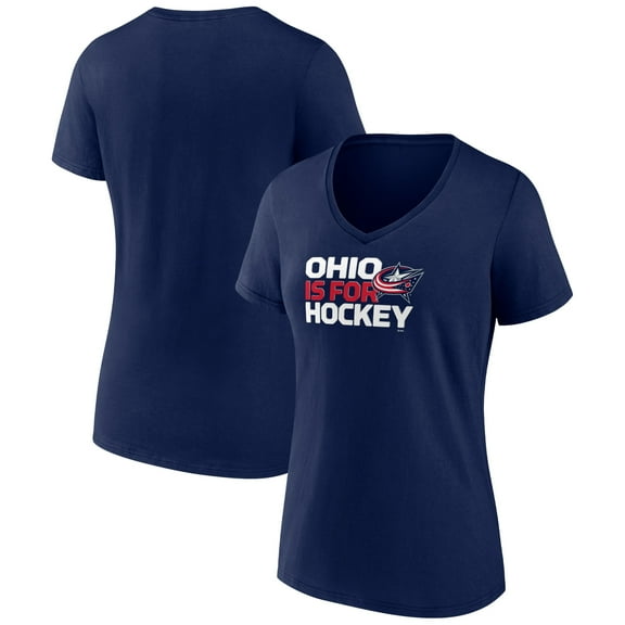 Women's Navy Columbus Blue Jackets Active Edge V-Neck T-Shirt