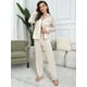 thumbnail image 4 of Conjunto de Pijama para Mujer Pantalón de Manga Larga Conjunto de 2 Piezas Pijama con Cuello en V, 4 of 7