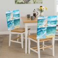 thumbnail image 5 of Summer Ocean Beach Chair Covers Set of 4 Blue Sky Marine Waves Chair Back Covers Stretch Removable Washable Slipcovers Protector for Dining Room Kitchen Party Decor, 5 of 9