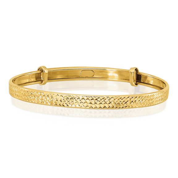 14K Solid Yellow Gold Flexible Bangle Bracelet