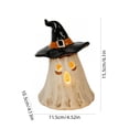 thumbnail image 3 of Halloween Table Spooky Home Decor, Exquisite Witch Hat Ghost Candle Holder with Stylish Edges Fade-Proof Resin for Halloween Parties, Porch Decor, Haunted Mansion Decor, 3 of 6