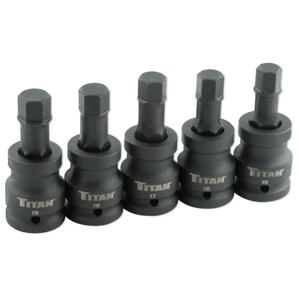Titan 44505 5-Piece 3/4-Inch Drive Torsion Core Metric Impact Jumbo Hex Bit Socket Set