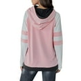 thumbnail image 3 of Chandail à Capuche Contrasté pour Femmes Grande Taille Manches Longues Décontracté Patchwork chandail-Over Haut Jumper Blouse, 3 of 3
