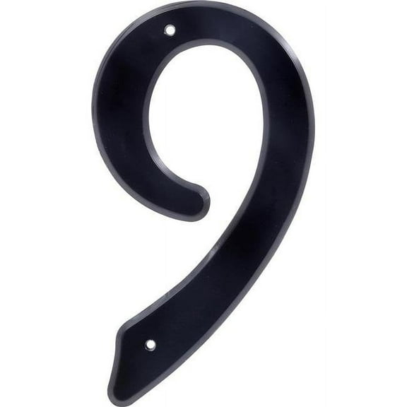 Hillman  6 in. Plastic Traditional House Number 9, Black - Pack of 6