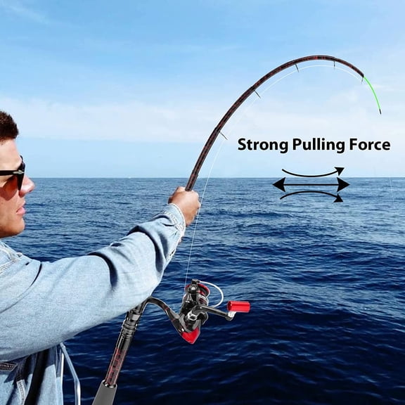 Fishing Rod and Reel Combos,  Design with X-Warping Painting, Carbon Fiber Telescopic Fishing Rod with Reel Combo Kit with Tackle Box, Best Gift for Fishing Beginner and Angler
