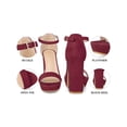 thumbnail image 3 of BLISSFUL STEP Platform Ankle Strap Open Toe Block Heel Sandals for Women Burgundy 6, 3 of 6