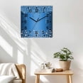 thumbnail image 3 of Modern Blue Wooden Wall Clock Silent Non Ticking, Abstract Diamond Luxury Gradient Square Wall Clocks Battery Operated, Decor Clock for Home Office, Living Room, Kitchen, 10 Inch, 3 of 9
