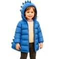 thumbnail image 6 of lcziwo Cute 3D Dinosaur Hooded Puffer Jacket for Girl Outdoor Waterproof Padded Outerwear Warm Winter Down Coat, 6 of 10