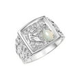 thumbnail image 3 of RYLOS Men's Rings Sterling Silver Rings Lucky Nugget Horse Head 6X4MM Oval Gemstone & Diamond Ring Opal October Birthstone Rings For Men Size 13, 3 of 7
