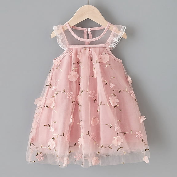 Kids Baby Girl Flower Dress Lace Tulle Party Bridesmaid Pageant Dress Sundress