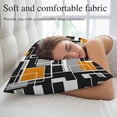 thumbnail image 5 of Burnt Orange Black Geometric Throw Pillow Covers, Modern Color Block Abstract Soft Breathable Pillow Cases with Invisible Zipper, Queen Size Pillowcases for Couch Bed Sofa Chair 20x30 Inches, 5 of 9
