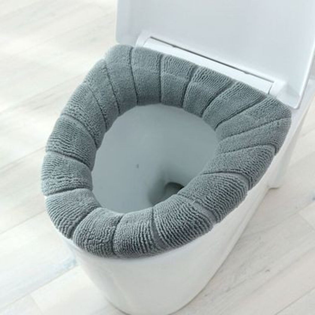 Bathroom Toilet Seat Cover Cushion Closestool Soft Warmer Mat Cover Pad Washable 
