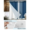 thumbnail image 3 of No Hook Cloth Fabric Shower Curtain with Snap in Liner, Navy Blue White Stripe Waterproof Shower Curtains Set with See Through Top Window, Modern Rustic Vertical Striped Bath Curtains Shower 54"x78", 3 of 6