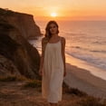 thumbnail image 7 of Kctiaxy Dresses for Women Spaghetti Straps A-Line Midi Dress Summer Crew Neck Sleeveless Pleated Front Flowy Dress Beach Vacation, 7 of 7