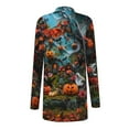 thumbnail image 4 of WXLWZYWL Halloween Cardigan for Women Plus Size Long Open Front Cardigans Halloween Pumpkin Pattern Cardigan Bat Cardigan, 4 of 5