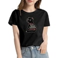 thumbnail image 3 of TSADFHJI Womens Winter Tops Plus Size Cat Print T Shirt L Grey, 3 of 5