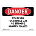 thumbnail image 1 of SignMission OS-DS-A-1218-L-2369 12 x 18 in. OSHA Danger Sign - Hydrogen Flammable Gas No Smoking No Open Flames, 1 of 1