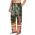 thumbnail image 6 of Salouo Fox Bathtub Floral Art Print Pajama Pants for Men, Lounge Pants Elastic Waistband Casual Men's sleepwear Loungewear Sleep Pajama Pant -Medium, 6 of 7