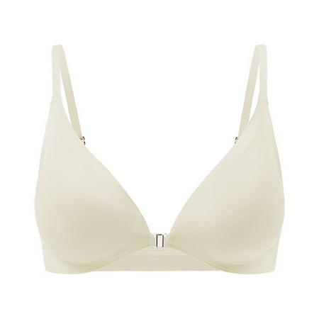 Generic Women s Front Closure Bras No Underwire Plunge V Neck Bra Low Cut Padded Bralettes Comfortable Seamless Everyday Bras