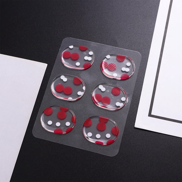VERDANVERSE 6 Pcs Tapis Silencieux avec Matériau en Silicone pour Réduction de Bruit à Pois Rouges