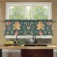 thumbnail image 4 of Yayeee Kitchen Curtains Tier Set of 2 Light Filtering 57"x24" Over Sink Window Panels, Brown Christmas Gingerbread, 4 of 7