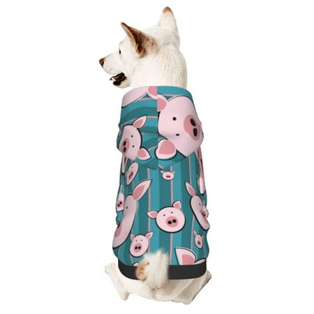 Haiem Funny Pig Faces for Winter Dog Hoodie Sweatshirts with Pockets Warm Dog Clothes for Small Dogs Chihuahua-Medium