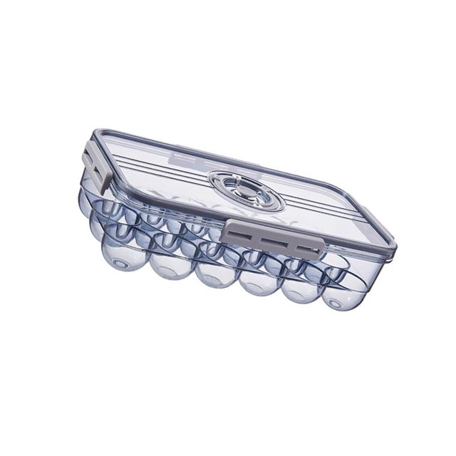 Toystoory Práctica caja de almacenamiento de huevos con tapa para cocina, estante de almacenamiento de huevos transparente y duradero Almacenamiento y organización del hogar Gris 18 cuadrícula