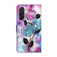 thumbnail image 3 of Leather For Samsung Galaxy A37 5G Wallet Case Crystal Material Painted Pattern, Wallet For Women Men Card Holder Magnetic Clasp Kickstand Folio Case,Color-5,For Galaxy A37 5G, 3 of 7