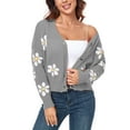 thumbnail image 5 of nine bull Cardigan Sweaters for Women Long Sleeve Floral Open Front Sweater V Neck Outwear Cardigan Knit Cable Outwear Coat, 5 of 9